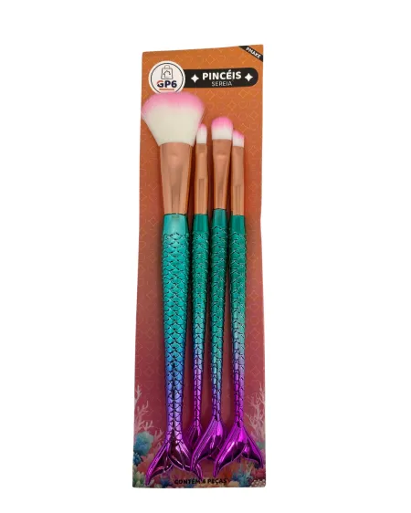 Kit Pincel Sereia 4 Peças- Pmake