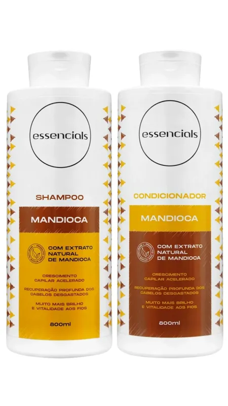 Kit Shampoo + Condicionador Mandioca Essencials 800ml : MARCAS