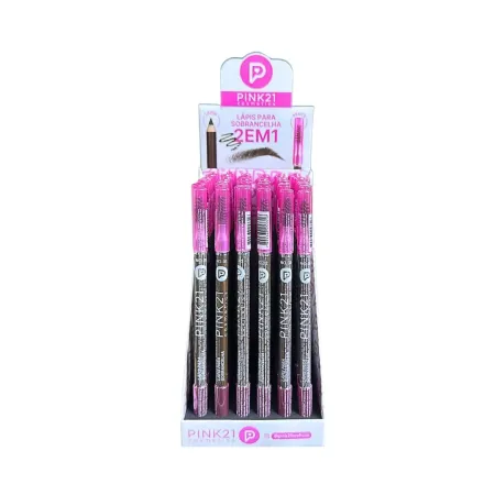 Lápis Para Sobrancelha 2 em 1 Box C/48 Unid- Pink 21