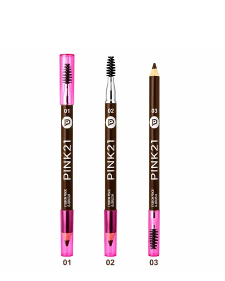 Lápis para Sobrancelha 2 em 1- Pink 21 Cosmetics