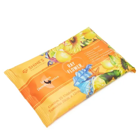 Lenço Demaquilante Ray Flower- Shine´s Cosméticos 25un