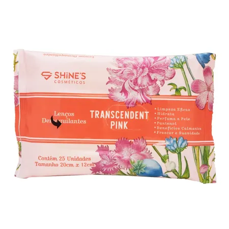 Lenço Demaquilante Transcendent Pink- Shine´s Cosméticos 25un