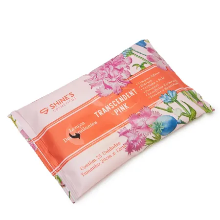Lenço Demaquilante Transcendent Pink- Shine´s Cosméticos 25un