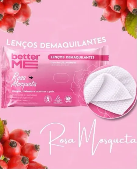 Lenços Demaquilantes Rosa Mosqueta - Better Me