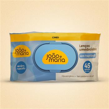 Lenços Umedecidos Sem fragrância 45 unidades Cimed