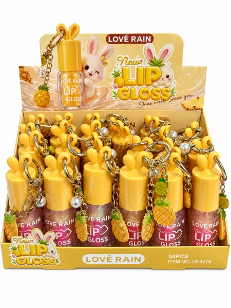 Lip Gloss Abacaxi Com Chaveiro- Love Rain
