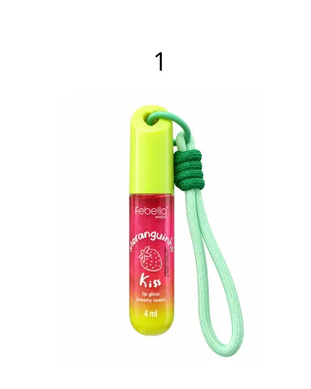 Lip gloss Moranguihno Com Chaveiro- Febella Makeup 4ml