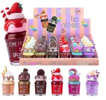 Lip Gloss Sobremesa Docinhos Box C/24Unid - Femme Paris