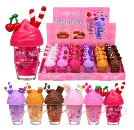 Lip gloss Sobremesa Milk Shake Box C/24Unid - Femme Paris