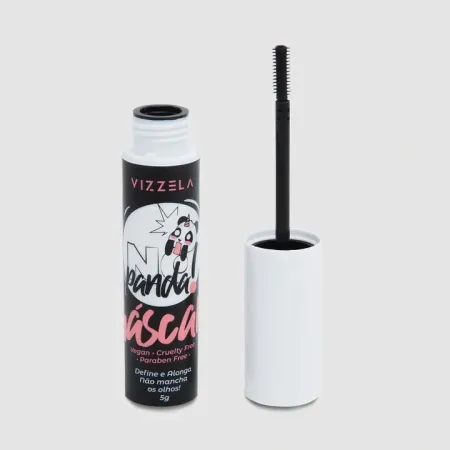 Máscara Para Cílios No Panda Define e Alonga Cor. Preto - Vizzela 5g