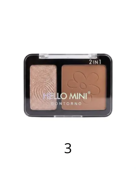 Paleta 2 em 1 Contorno E Iluminador- Hello Mini