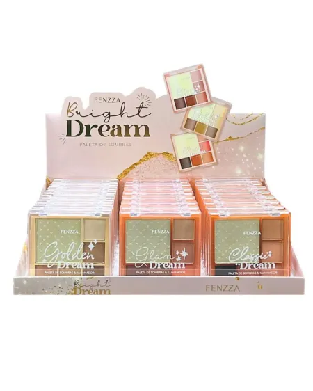 Paleta De Sombra e Iluminador Bright Dream Box C/24 Unid- Fenzza