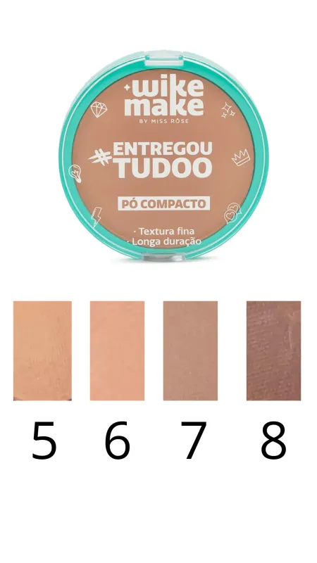 Pó Compacto Entregou Tudoo Wike Make by Miss Rôse 10g