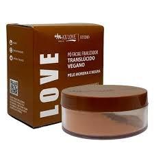 Pó Facial Finalizador Translúcido Vegano para Pele Morena e Negra Max Love 12g