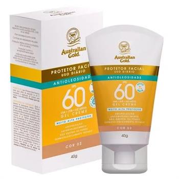 Protetor solar Facial com Cor Gel Creme Australian Gold 40g