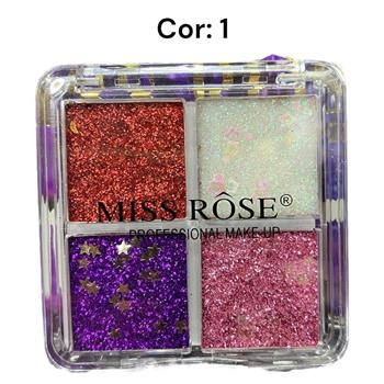 Quarteto de Sombras com Glitter Miss Rosê 5g
