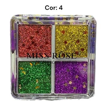 Quarteto de Sombras com Glitter Miss Rosê 5g