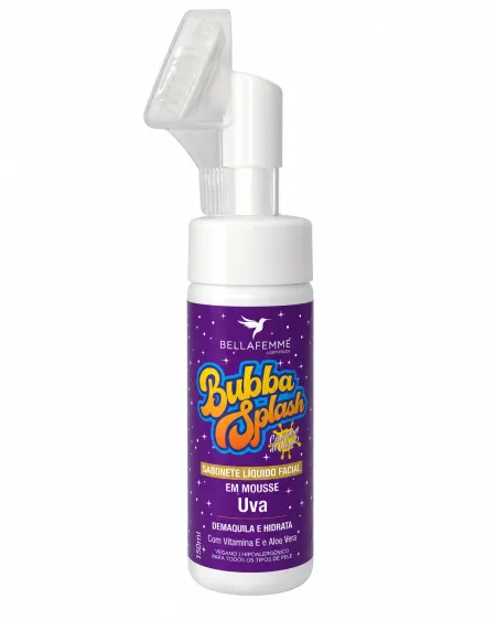 Sabonete Líquido Facial em Mousse Bubba Splash Uva- Bella Femme Cosméticos 150ml