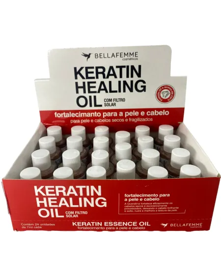 Sérum Facial e Capilar Keratin Healing Oil Box C/24Unid- Bella Femme