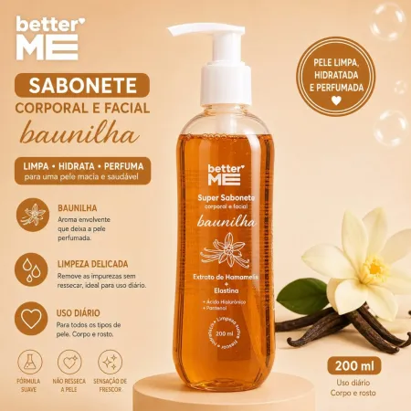 Super Sabonete Corporal e Facial Baunilha - Better Me 200ml