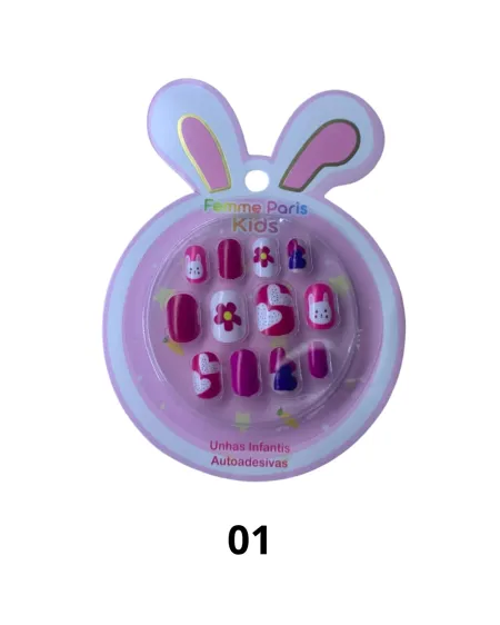 Unhas Infantis Autoadesivas REF: FM011- Femme Paris Kids