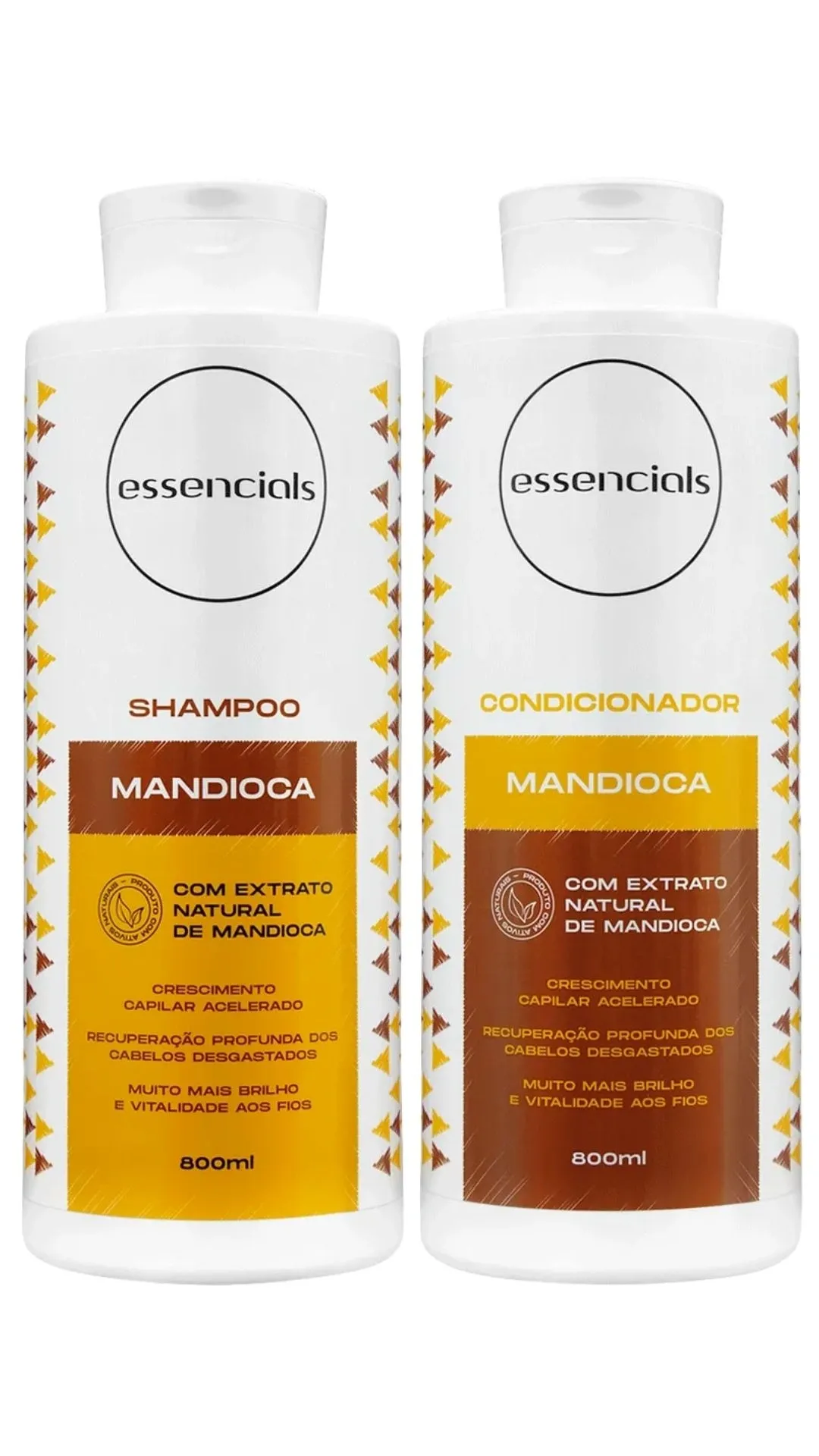 Kit Shampoo + Condicionador Mandioca Essencials 800ml : MARCAS
