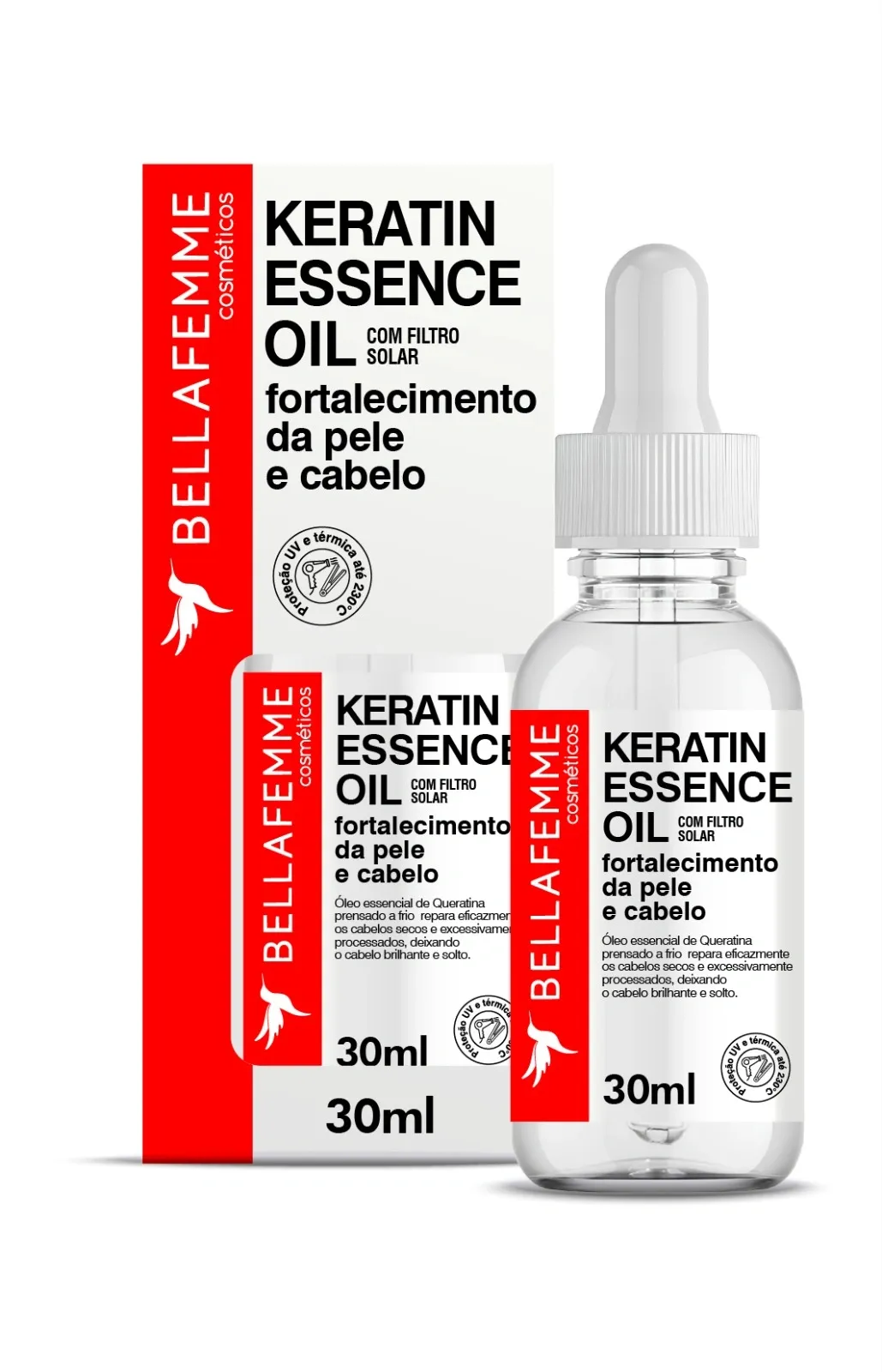 Sérum Facial e Capilar Keratin Healing Oil Bella Femme : CABELO