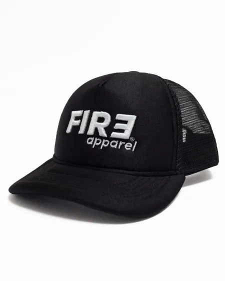 Boné FIRE Trucker Apparel Design (All Black)