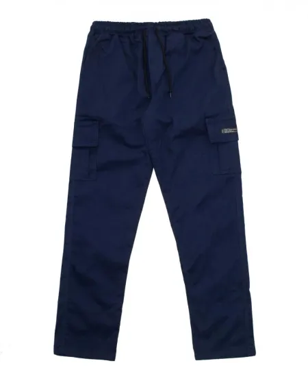 Calça Cargo Sarja Fire Reta   (Azul Marinho)