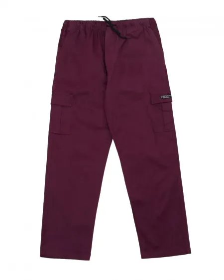 Calça Cargo Sarja Fire Reta  (Vinho)