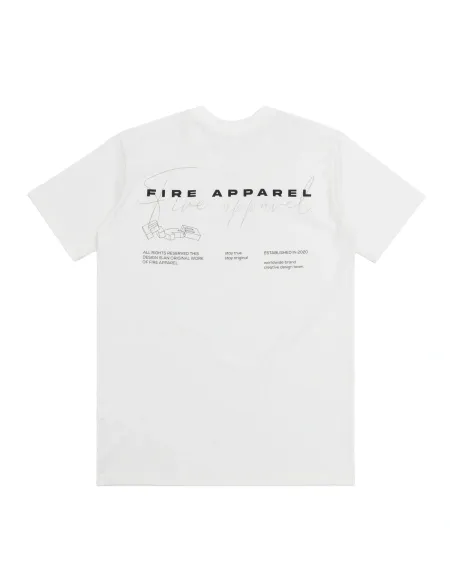 Camiseta Básica Fire Cursive Overlay (Offwhite)