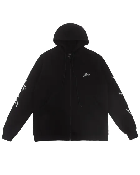 Moletom Zíper FIRE Arm Lettering (Preto)