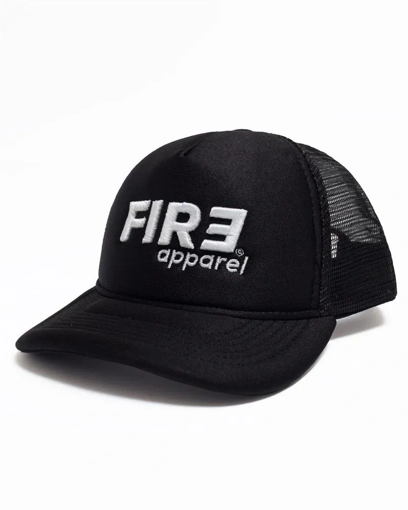 Boné FIRE Trucker Apparel Design (All Black)