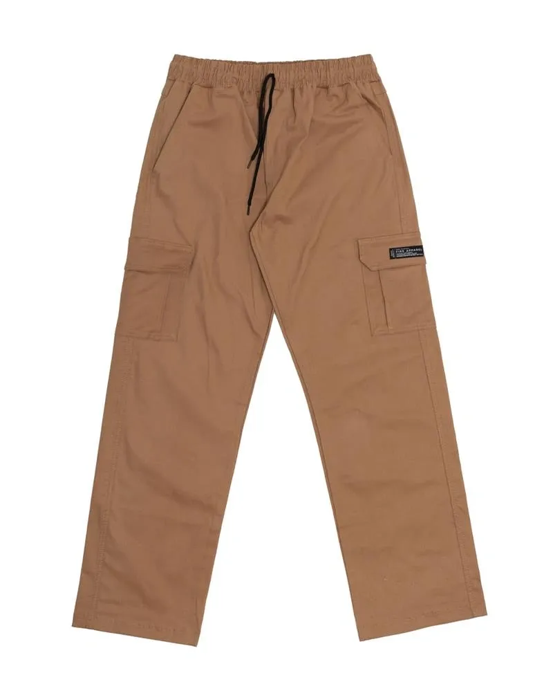 Calça Cargo Sarja Fire Reta  (Caramelo)