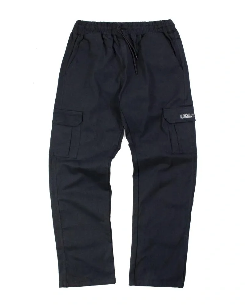 Calça Cargo Sarja Fire Reta  (Preta)