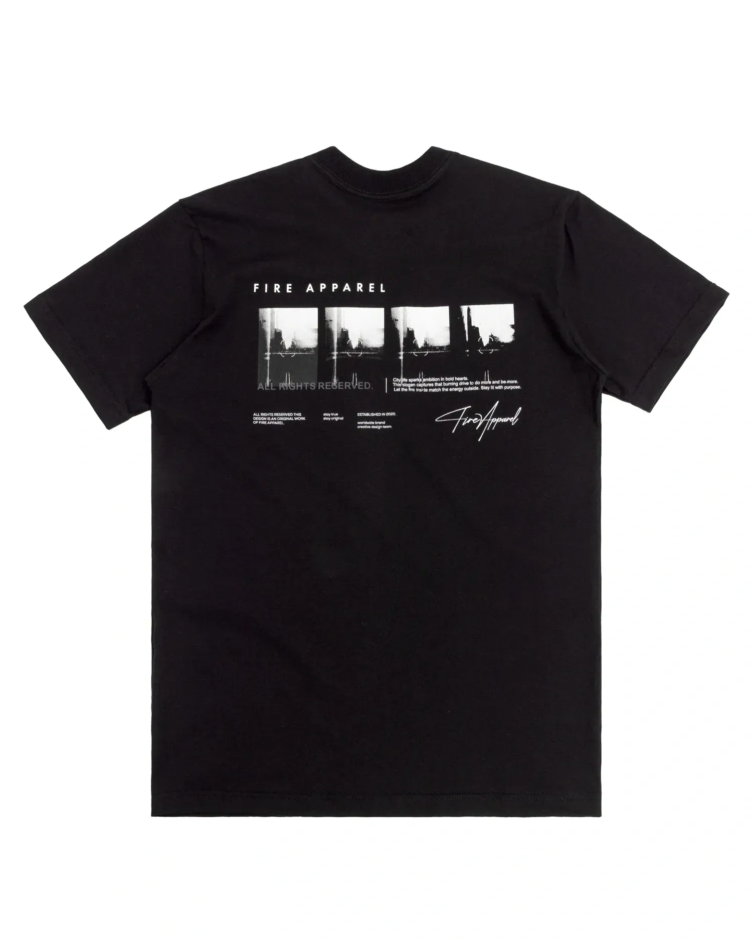 Camiseta Básica Fire City Life Sparks (Preto)