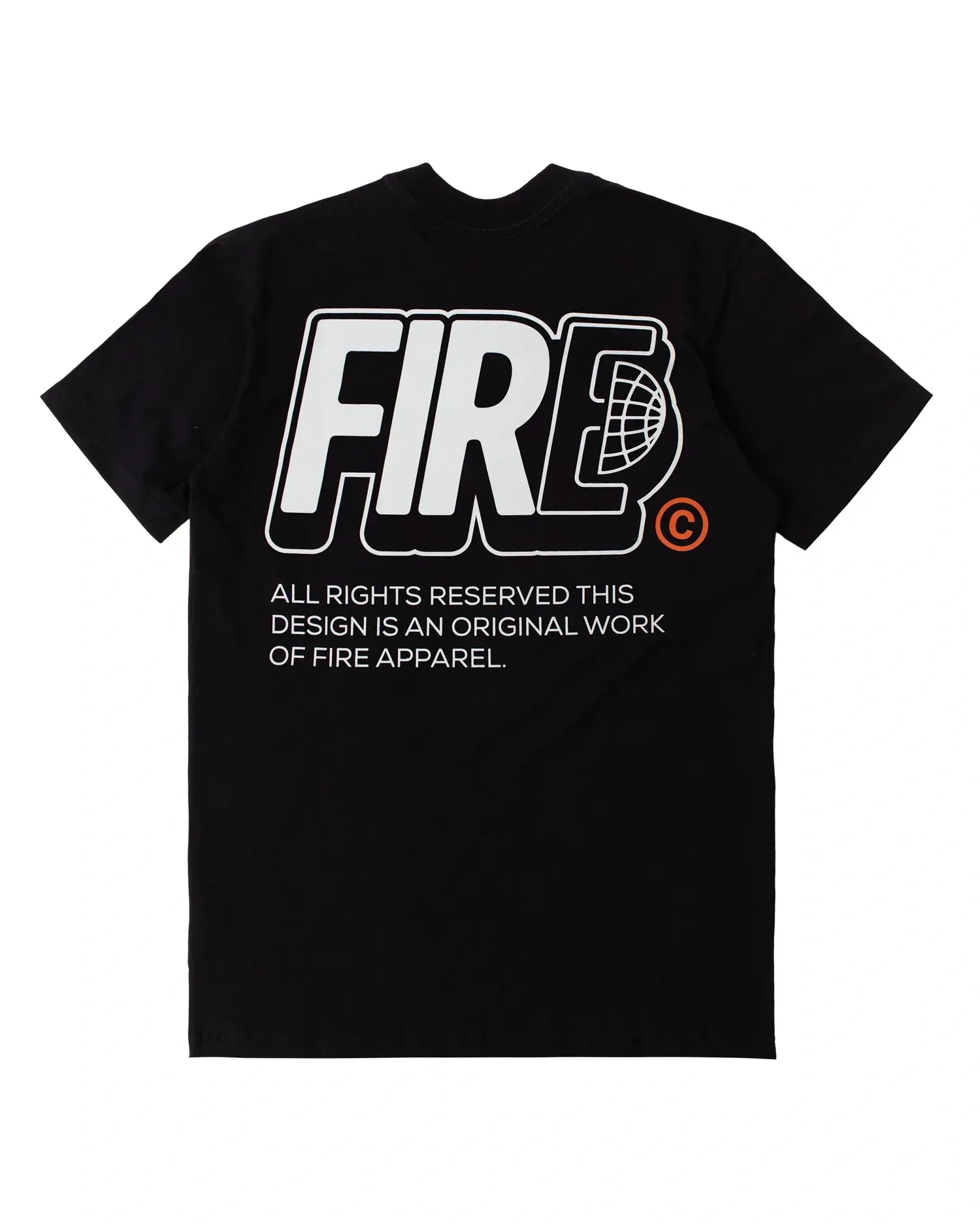 Camiseta Básica Fire Globe Design (Preto)