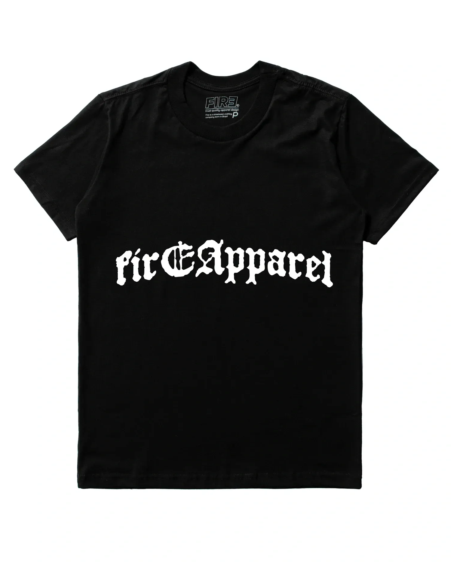 Camiseta Básica Fire Sickle Letter (Preto)