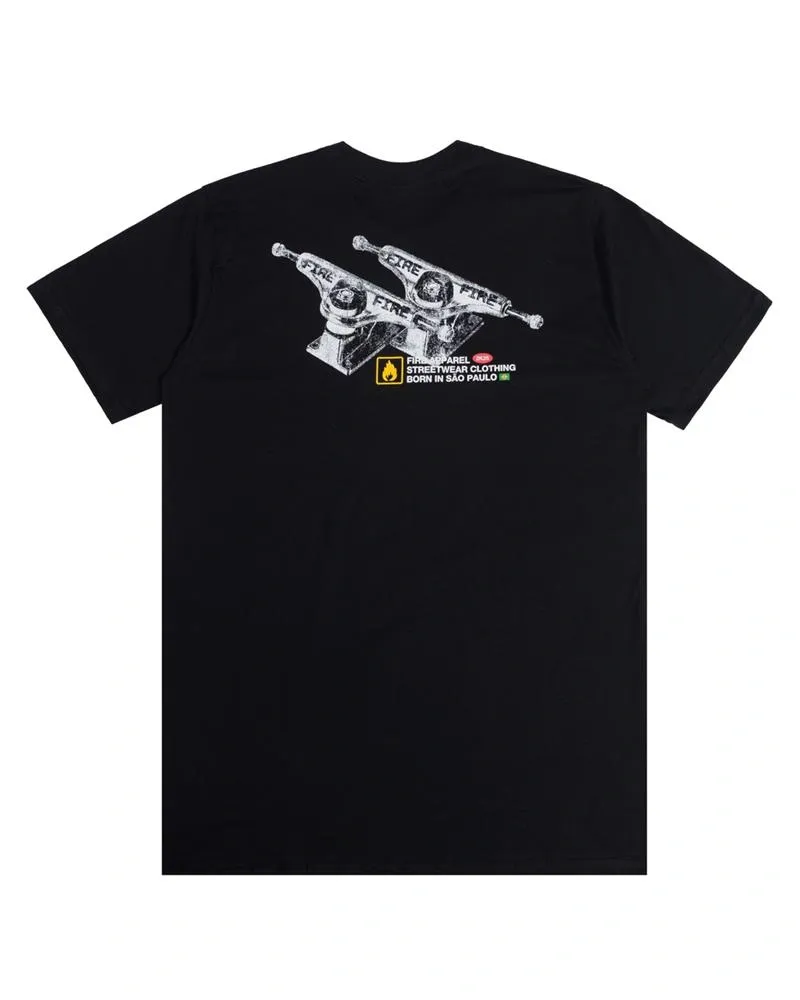 Camiseta Básica Fire Skate Parts (Preto)