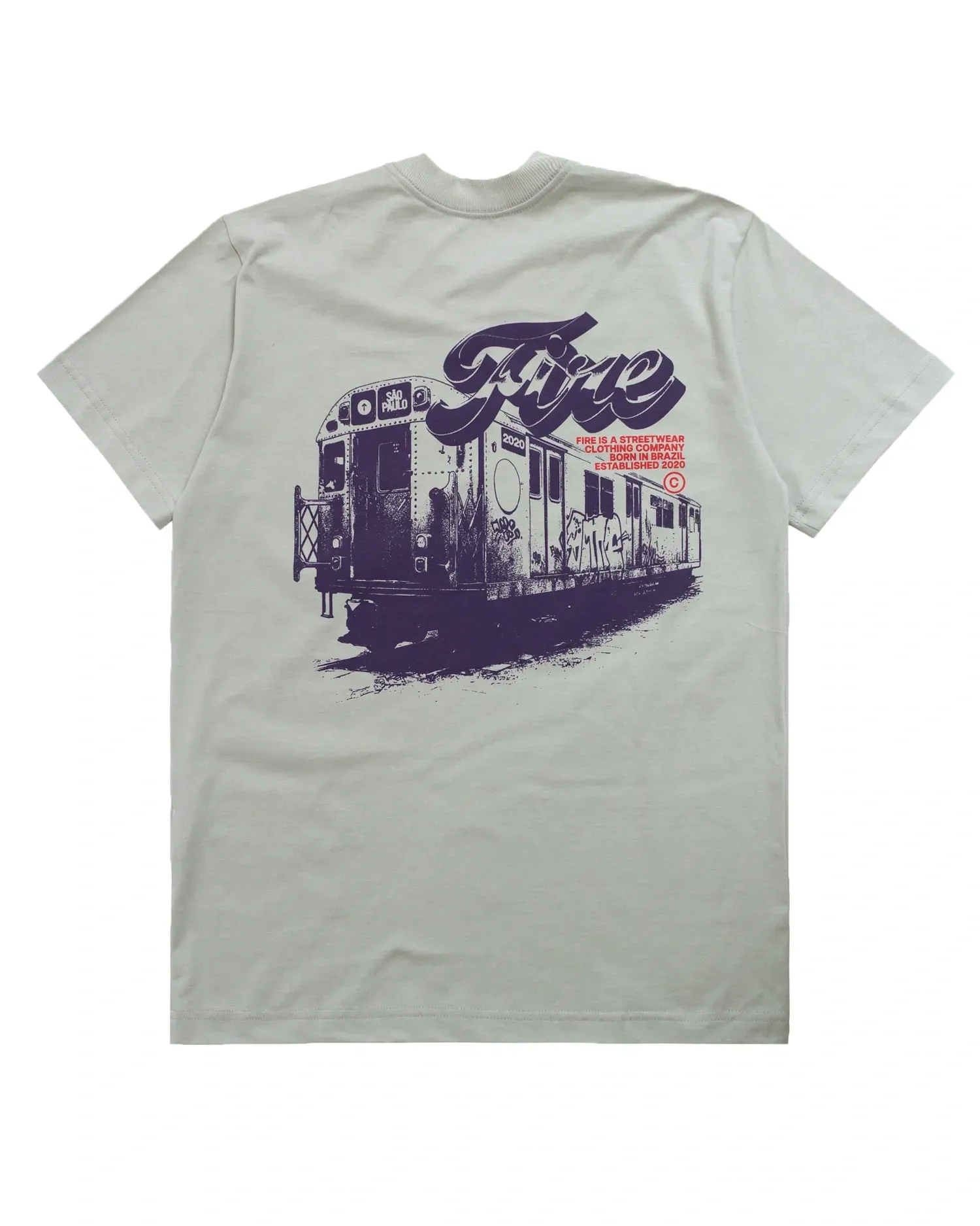 Camiseta Básica Fire Subway Graff (Cinza)