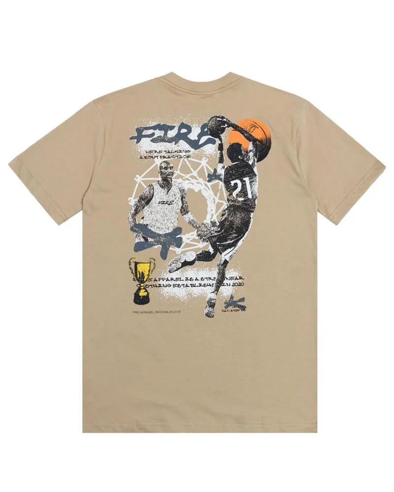 Camiseta Básica Fire We´re Talking About Pratice (Bege)