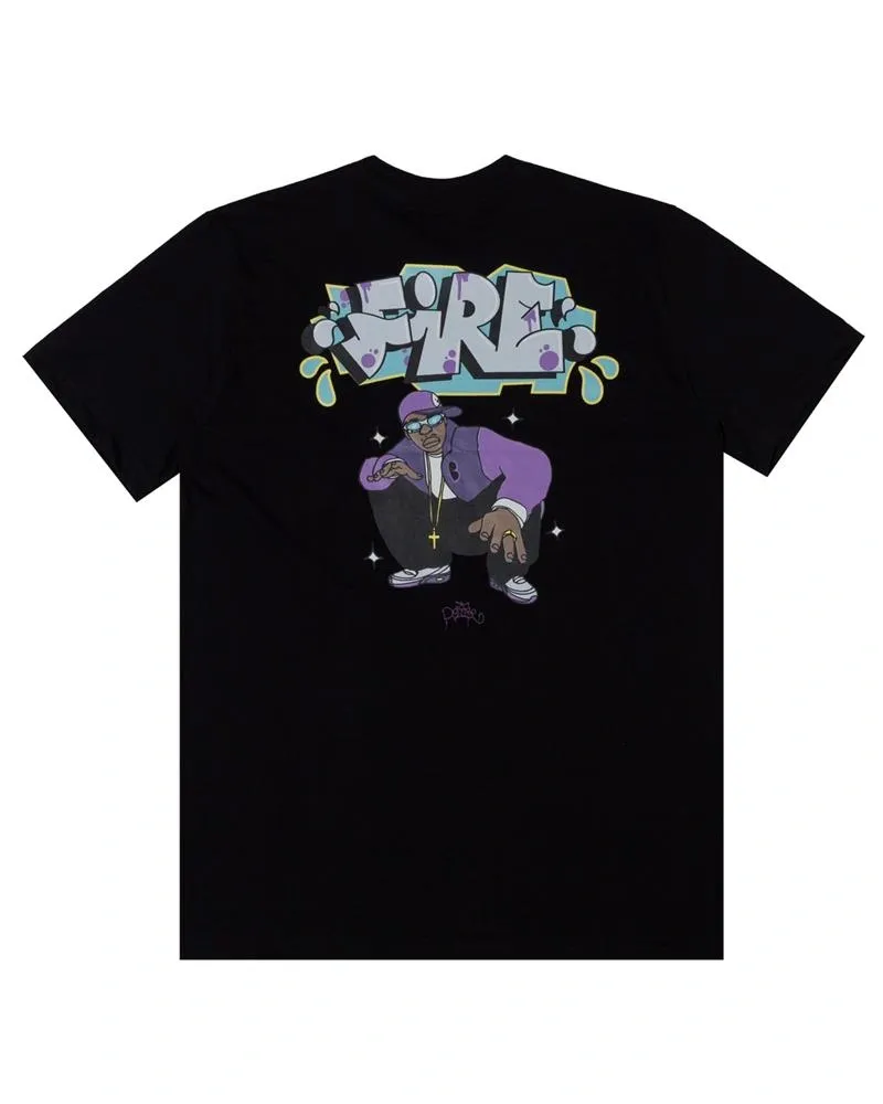 Camiseta Básica Fire X Poisé Gangster Drip (Preto)