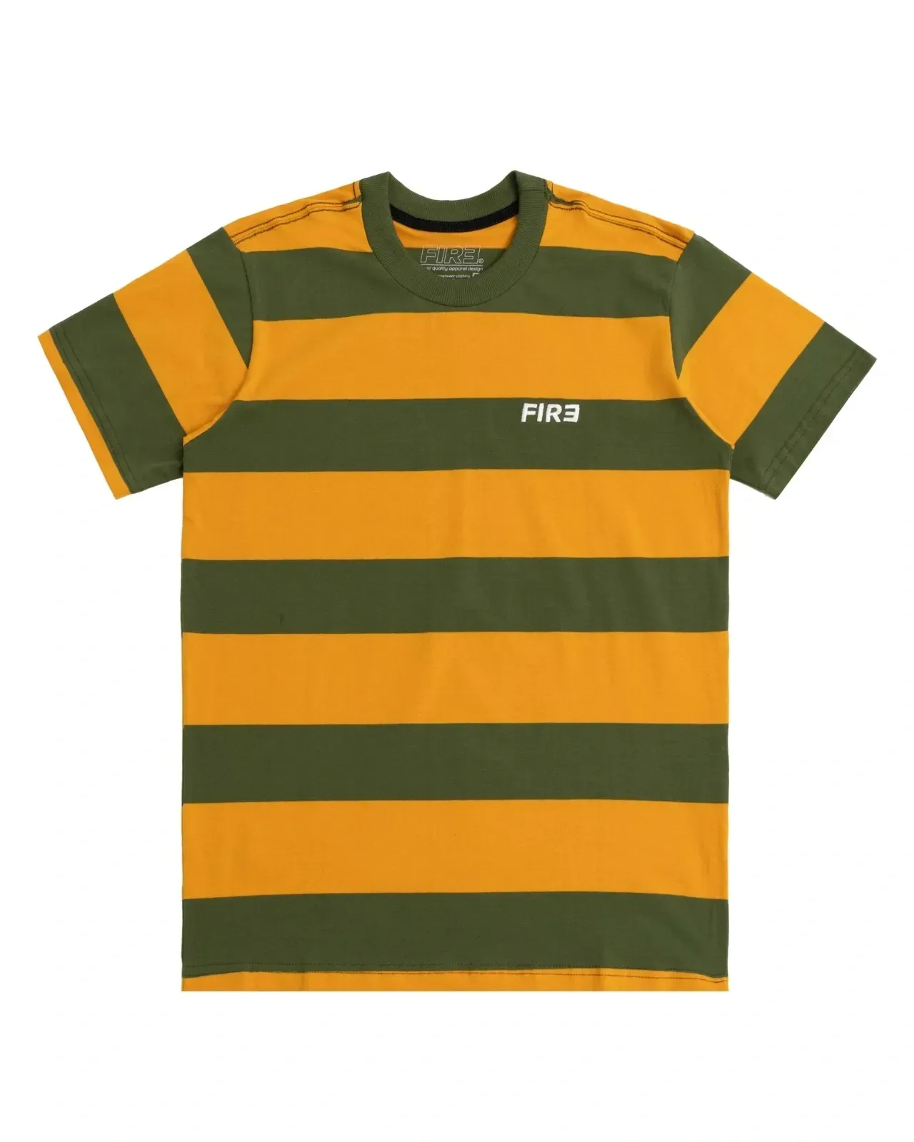 Camiseta Listrada Design Logo (Amarelo/Verde)