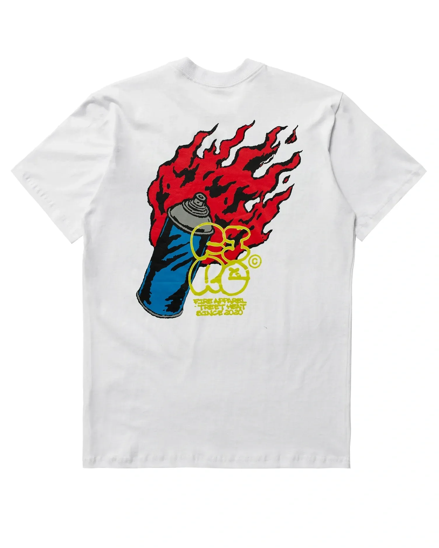 Camiseta Oversized Spray On Fire (Branco)