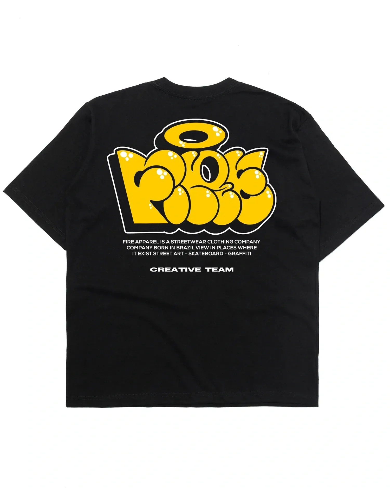Camiseta Oversized Throw Up Yellow (Preto)