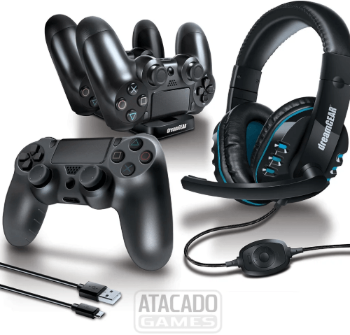Controle e fone de ouvido do Playstation 4