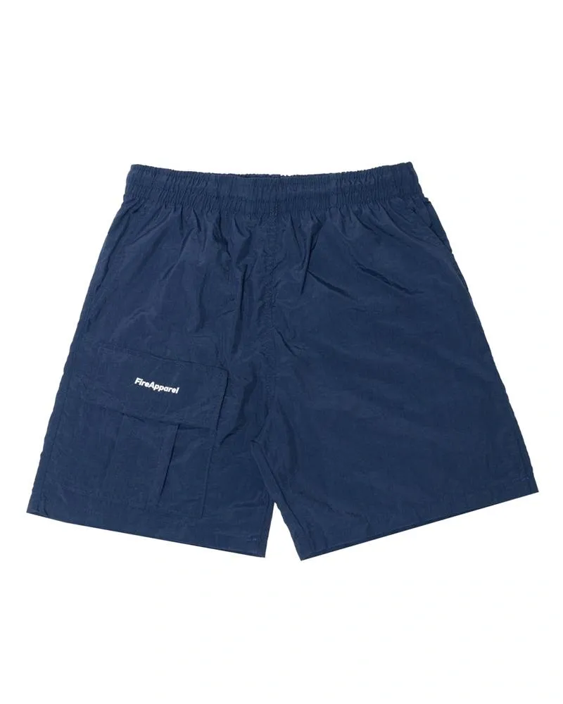 Shorts Fire Tactel Taslan Little Tag Bolso Front (Azul)