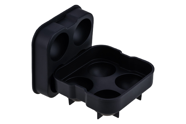 Forma De Gelo Silicone 4 Esferas 45mm Preta - Weck