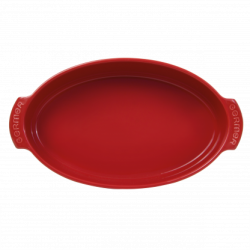 Forma Oval Grande Assar e Servir Vermelho 37,5 × 21,5 × 7 cm - Germer