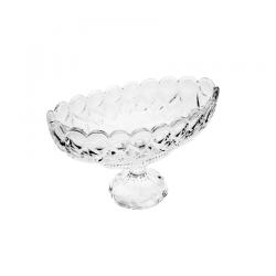 Centro de Mesa Oval de Cristal com Pé Angel 29cm x 13cm x 20cm - Wolff